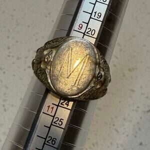 Vintage-style Men's ring features a sculpted owl Size 10